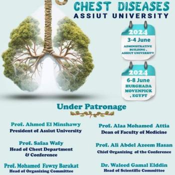An invitation to the thirteenth conference of the Department of Chest Diseases under the title “Critical Medicine for Chest Diseases” in the period from 3-4 June in the administrative building at Assiut University.