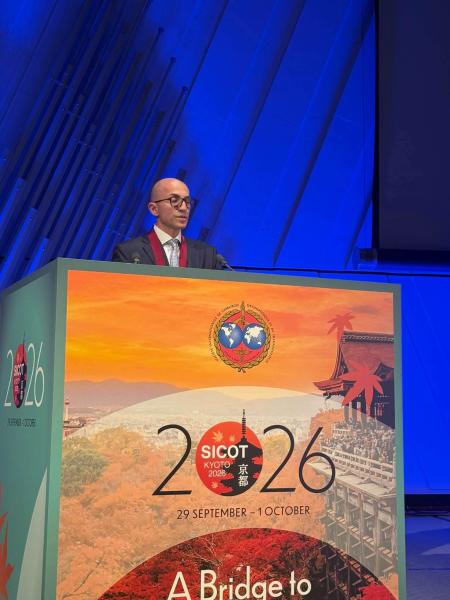 The Dean of the Faculty of Medicine at Assiut University congratulates Professor Dr. Hatem Galal Zaki on his selection as President of the International Society of Orthopaedic Surgery and Traumatology (SICOT).