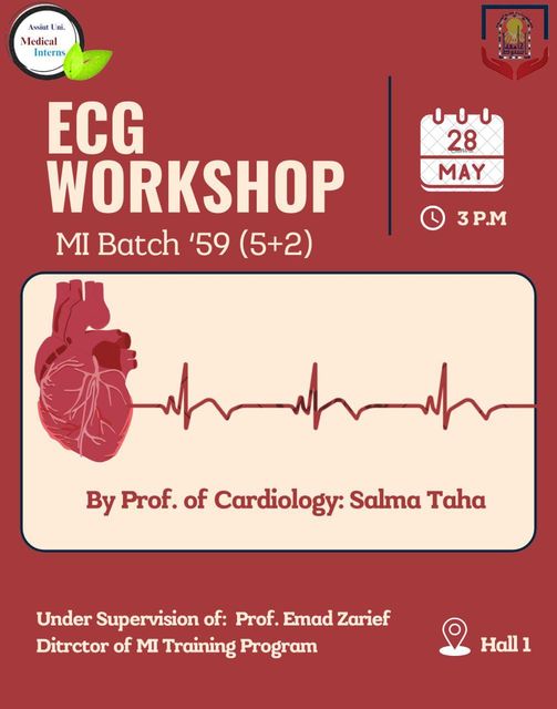 The second workshop for training doctors, batch 59, system (5+2), under the title “Electrocardiogram interpretation workshop.”