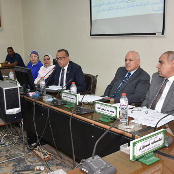 College Council meeting today, Sunday, October 22, 2023  Under the chairmanship of Professor Dr. Dean of the College, and in the presence of the College Vice Deans, Department Heads, the Executive Director of University Hospitals, and a group of faculty members at the College.