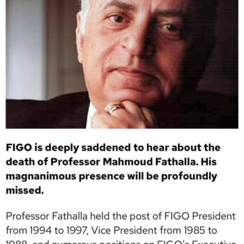 The International Federation of Gynecology and Obstetrics mourns Dr. Mahmoud Fahmy Fathallah